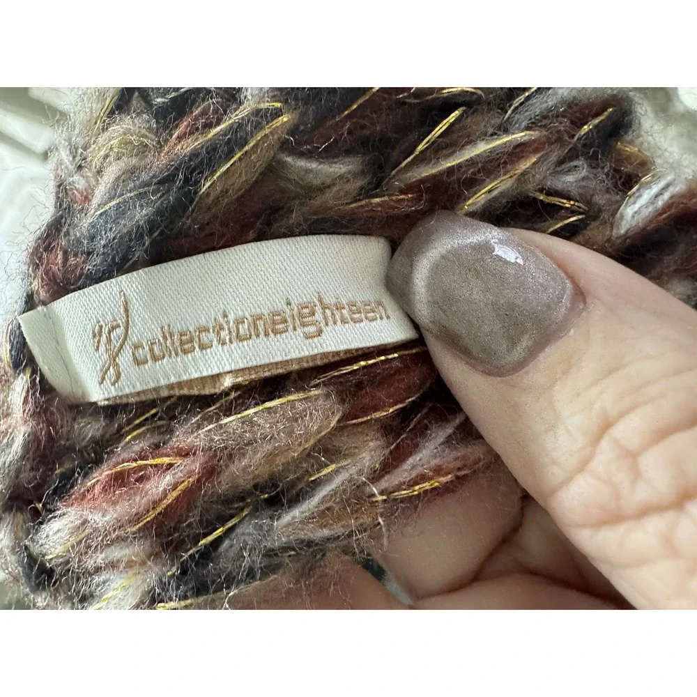Collectioneighteen Chunky Knit Infinity Scarf‎ Metallic Yarn Long Winter Cozy